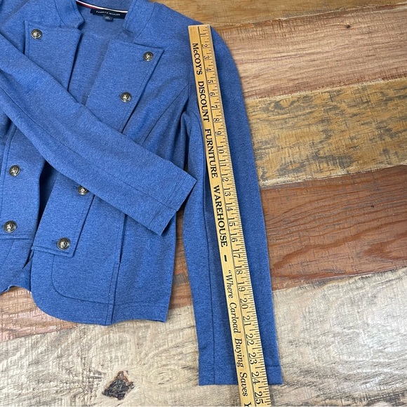 Tommy Hilfiger Womens Casual Military Band Jacket Sky Capt Navy Blue Small - Picture 9 of 12